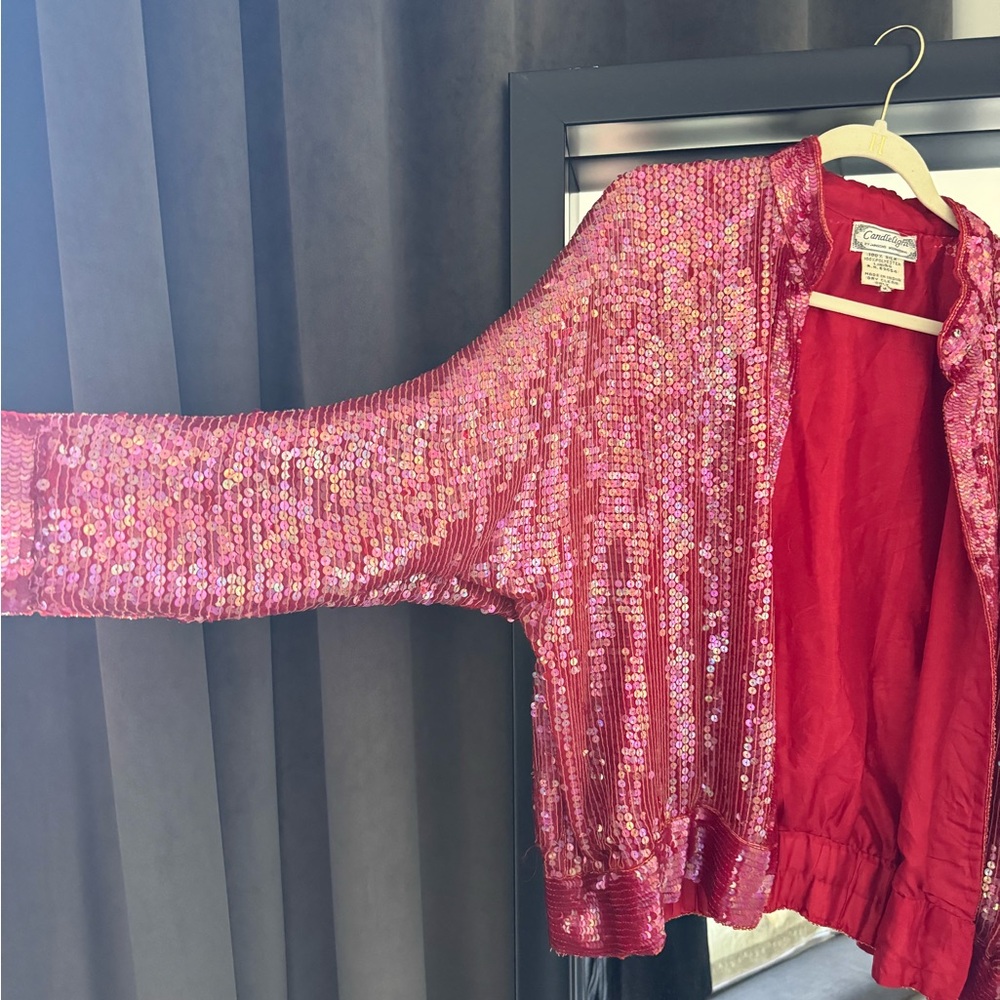 Stunning Red Sequin Jacket - image 5